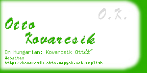 otto kovarcsik business card